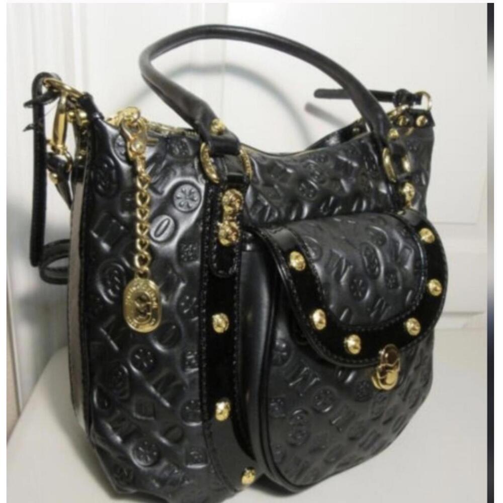 Marino Orlandi large embossed leather bag